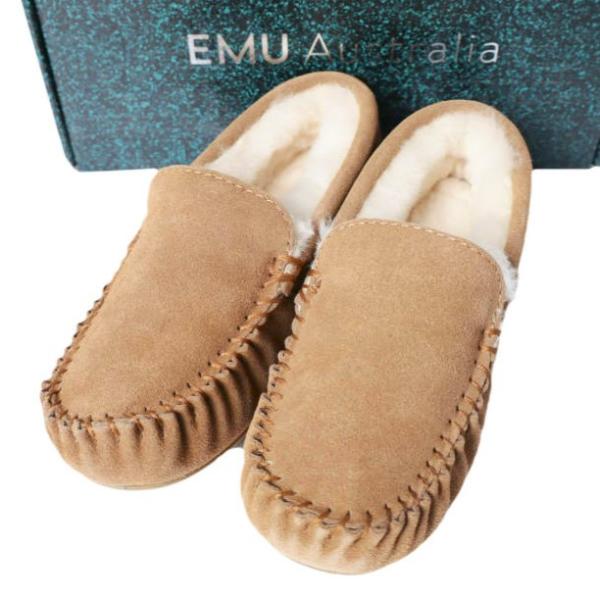 新品 EMU Australia エミューオーストラリア Cairns ケアンズ W11439 US6(23cm) Chestnut ムートン スリッポン モカシン ボア シューズ