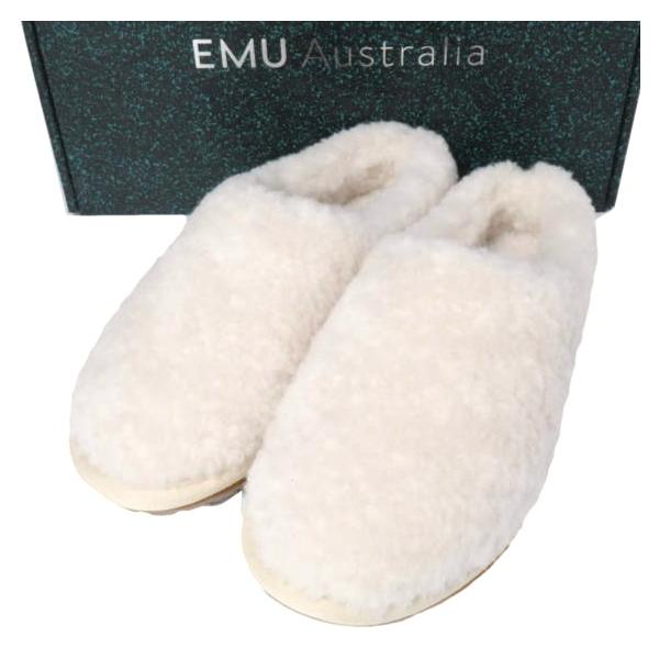 新品 EMU Australia エミューオーストラリア Joy Teddy メリノウール スリッポン W12583 US6(23cm) NATURAL ボア ルームシューズ モック