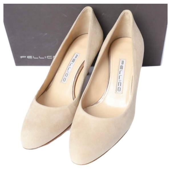 新品 PELLICO ペリーコ イタリア製 2159 TAXI 65SCC スエードアーモンドトゥヒールパンプス 34 1/2(21.5cm) BEIGE 定価50,600円 シューズ