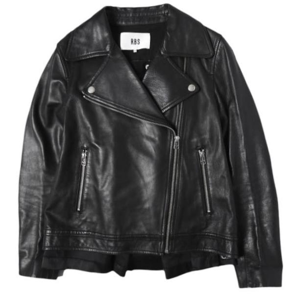 RBS Ray BEAMS アールビーエス レイビームス バックタック ラムレザー ダブルライダースジャケット 63-18-0050-594 0 BLACK 定価68,200円