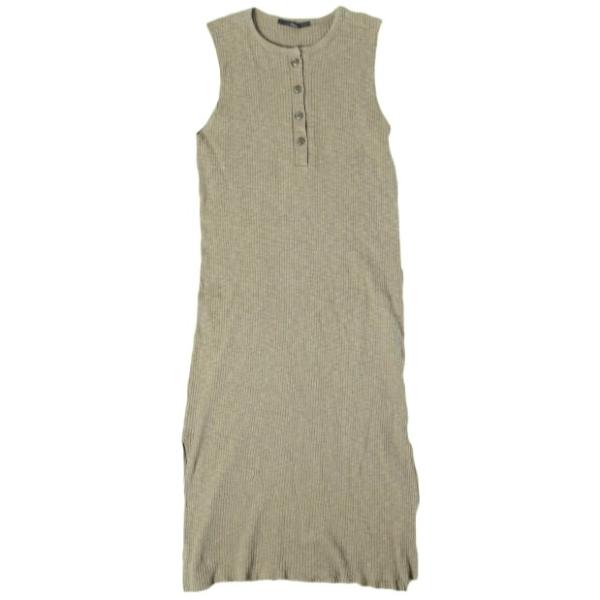 Munich ミューニック 日本製 コットンスラブリブ ヘンリーネックノースリーブワンピース MN201U28 ONE SIZE KHAKI ニット トップス g27358