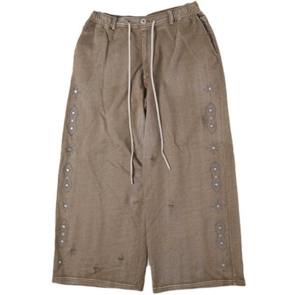 Danke Schon ダンケシェーン 26SS STUDS SWEAT BAGGY PANTS スタッズスウェットバギーパンツ 250933 L BROWN L.H.P. イージー 裏毛 ワイド ボトムス【新古品】【中古】【Danke Schon】 新品 Danke Schon ダンケシェーン 26SS STUDS SWEAT BAGGY PANTS