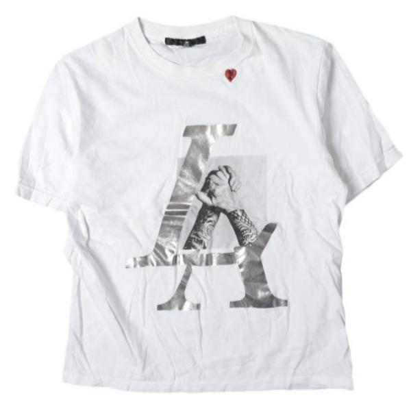 STUD MUFFIN スタッドマフィン 日本製 LA Tシャツ 3 WHITE 半袖 ハート刺繍 プリント トップス g27597