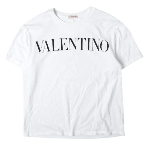 VALENTINO ヴァレンティノ イタリア製 LOGO TEE ロゴプリントTシャツ L WHITE 半袖 トップス g27607