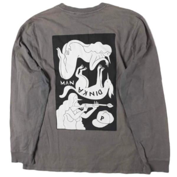By Parra バイパラ ポルトガル製 MANDINKA LONG SLEEVE T-SHIRT プリントロングスリーブTシャツ L CHARCOAL 長袖 トップス g27814