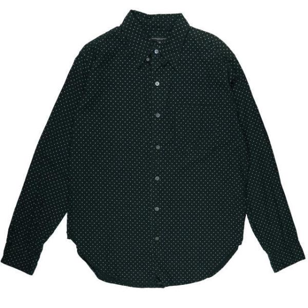 Engineered Garments エンジニアードガーメンツ Tab Collar Shirt - Polka Dots フランネル  タブカラードットシャツ M ブラック g4090