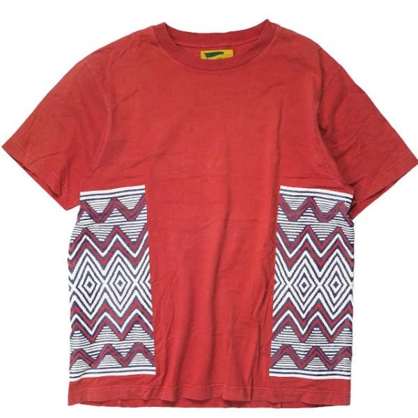 HURRAY HURRAY フレイフレイ フレーフレー 日本製 Side Panel Print Tee ウェーブプリント サイドパネルTシャツ H4015 2 レッド 半袖 g5962