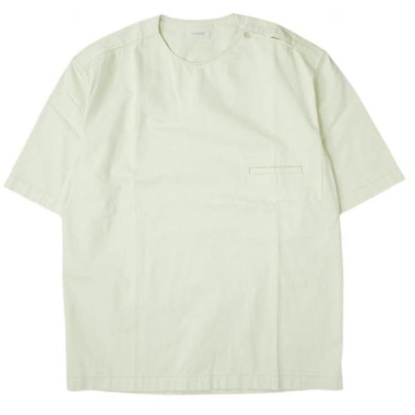 新品 LEMAIRE ルメール 22SS BUTTON NECK TOP コットンツイル ボタンネックプルオーバーシャツ M221 TO132 LF729 48 CREAMY WHITE 半袖 looponline_g7026