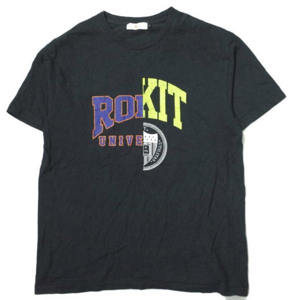 ROKIT ロキット 19AW DROPOUT T-SHIRT スプリットグラフィックTシャツ L ブラック 半袖 トップス g8225