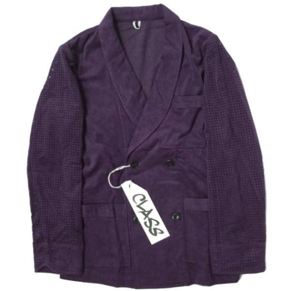 CLASS クラス 日本製 Gefeller Ultra Suede Double Jacket ウルトラスエードダブルジャケット CBES23UNIA 2 PURPLE ショールカラー アウター【新古品】【中古】【CLASS】 新品 CLASS クラス Gefeller Ultra Suede Double Jacket ウルトラ