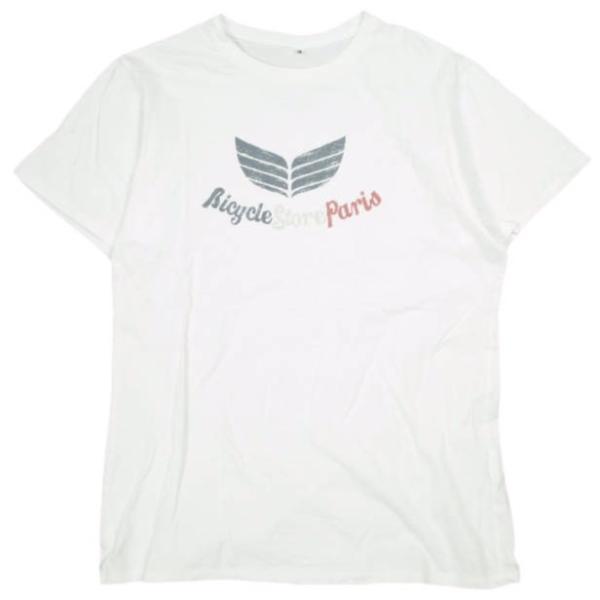 BICYCLE STORE PARIS バイシクルストア パリ フランス製 トリコロールプリントTシャツ M ホワイト 半袖 EDIFICE トップス g9666
