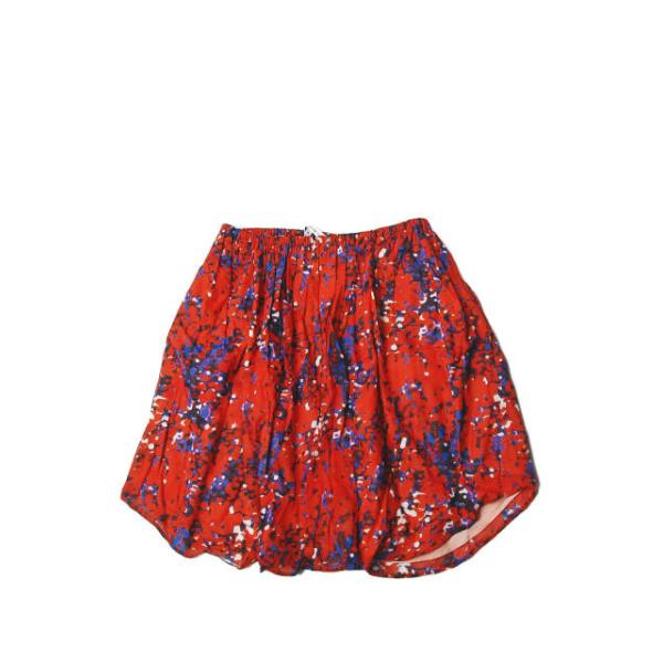 CARVEN カルヴェン カルベン オリジナルテキスタイルイージースカート 36 レッド/ネイビー 総柄 ペイント ボトムス lc25723