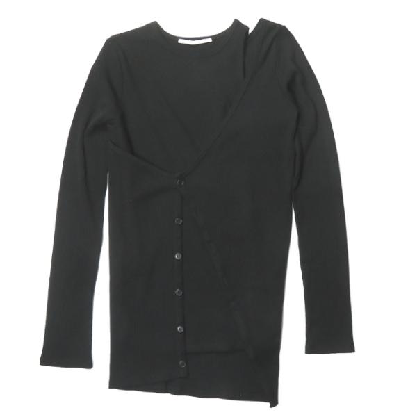 カットソー(長袖/七分) little suzie Asymmetry Tie Rib Tops TOPS | SEVEN BY SEVEN