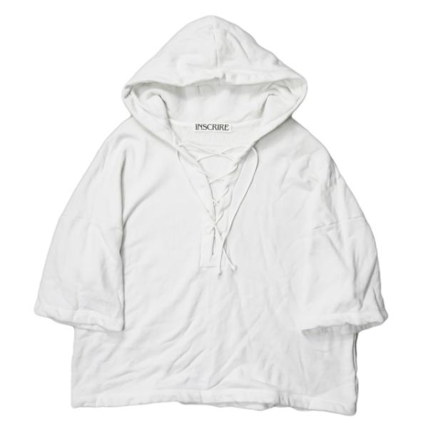 アンスクリア INSCRIRE 20SS パイル裏毛レースアッププルオーバー  