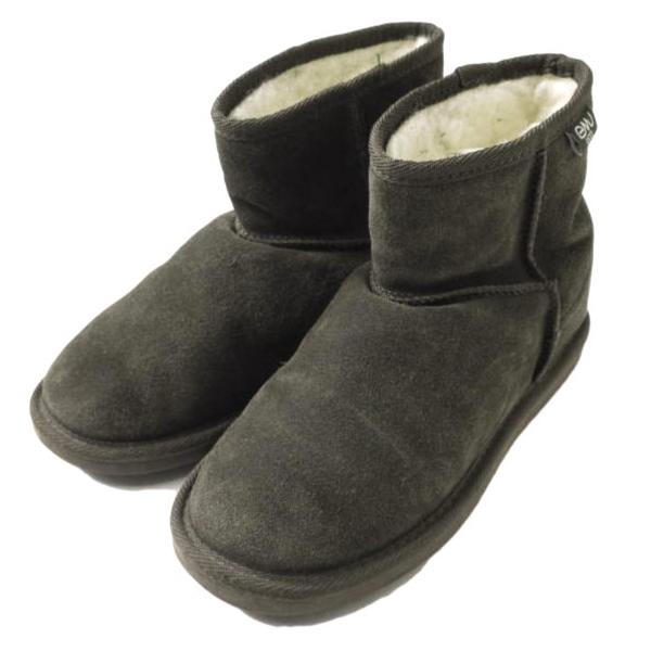 EMU Australia エミューオーストラリア BRONTE MINI ショートムートンブーツ W20003 W7(24cm) Dark Brown シューズ lc4206