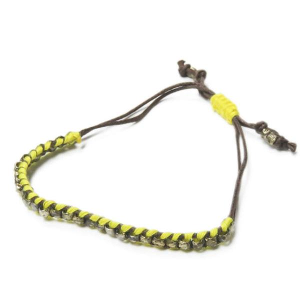 新品 shashi シャシ 1R NUGGET BRACELET カラーストーンブレスレット イエロー/ブラウン ミサンガ ユニセックス アクセサリー ☆☆mc58338