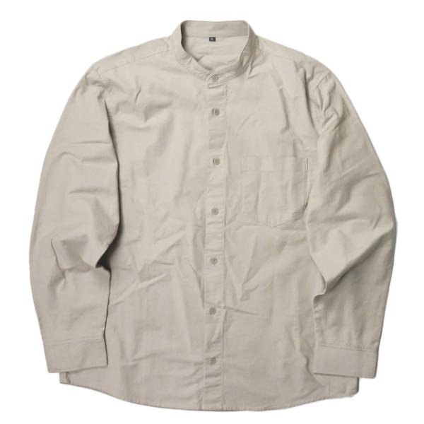 ムジ 無印良品 MUJI 18SS オックススタンドカラーシャツ 853260-317 XL ベージュ 長袖 バンド トップス  :mc63248:LOOPヤフーショッピング店 通販 