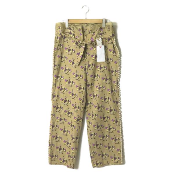 ミドリカワ Midorikawa 20SS 日本製 FLOWER PANTS ベルテッドフラワーパンツ MID20SS-P07B フリー Beige/Purple ストレート 花柄 ボトムス ミドリカワ Midorikawa 20SS 日本製 FLOWER PANTS ベルテッドフラワーパンツ MID20SS-P07B フリー Beige/Purple ストレート 花柄 ボトムス