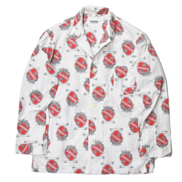 バウワウ BOWWOW 19SS 日本製 KURT HEART CROWN SHIRTS カートハートクラウンシャツ BW1901-HCS M  ホワイト オープンカラー カートコバーン パジャマシャツ