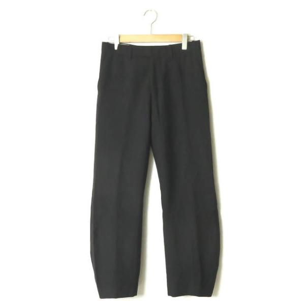 ナマチェコ NAMACHEKO 19SS BORUJERD TROUSERS バスケットウールワイドトラウザーパンツ M ブラック 切り替え 立体  ボトムス