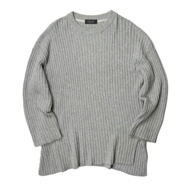 アンユーズド UNUSED 日本製 15AW 5G Crew Neck Knit Sweater ウールリブクルーネックニット US0989  グレー セーター 長袖 トップス :s16077:LOOPヤフーショッピング店 通販 