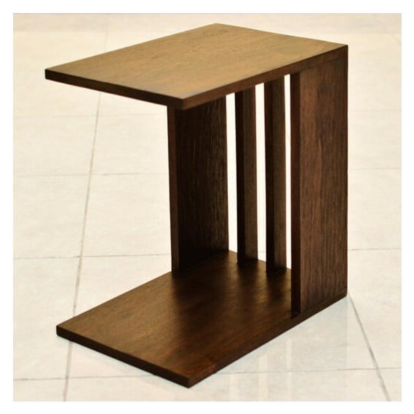 サイドテーブル コの字型 アジアン家具 チーク無垢材 おしゃれ