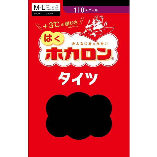 はく ホカロンタイツ 110デニール 黒 M-L・L-LL 蓄熱ナイロン レディース アツギ D1PK