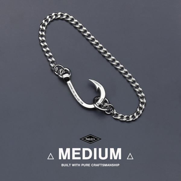 HOOKZ 釣り針ブレスレット M/喜平チェーン/メンズ レディース/シルバー