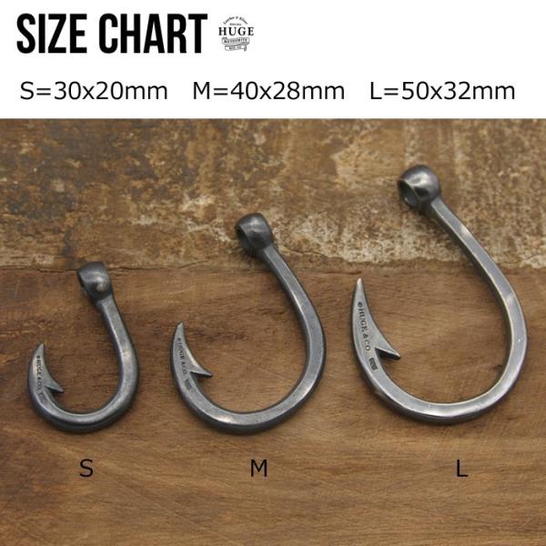 大放出セール短納期 Huge 釣り針ネックレス Mサイズ シルバー925 ビンテージ ブラック シルバーネックレス フィッシュフック 人気爆発