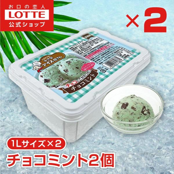 [ロッテ公式] 小さなアイス屋さんチョコミント2個セット（送料無料）ミントの風味がしっかり楽しめるアイスに食感の異なる2種のチョコを混ぜ込んだチョコミントの2個セットです。