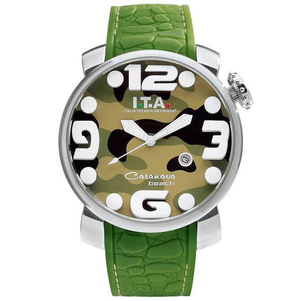 完売 アイティーエー 腕時計 Casanova Beach Urban Jungle カサノバビーチ アーバンジャングル カモフラージュ グリーン メンズ Ita Ita Ref 19 01 03