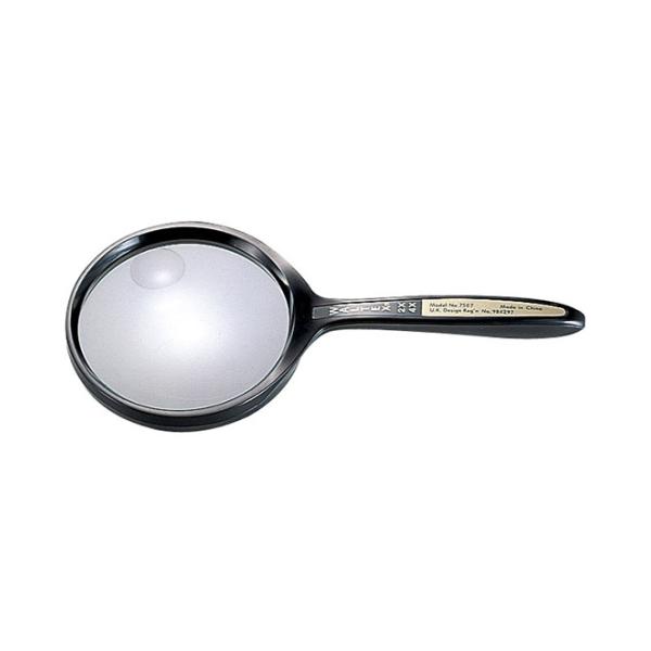 手持ちルーペ(ハンドルーペ・虫眼鏡・拡大鏡・天眼鏡)…倍率：約2倍(小玉レンズ約4倍)・レンズ：アクリルレンズ・レンズ径：約74mm・サイズ：約87x187x17mm・特徴：人気の手持ちルーペ(虫眼鏡・拡大鏡・天眼鏡)です。より細かい文字を...