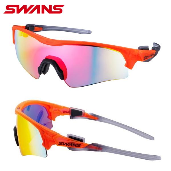 SWANS 赤いサングラス SWANS スポーツサングラス ホワイト/オレンジ