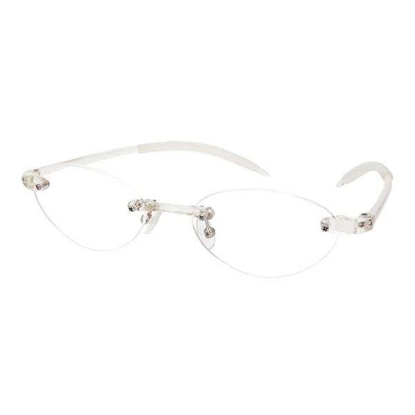 おしゃれソフト老眼鏡 ツーポイントフチなしメガネ 弾性TR90テンプル