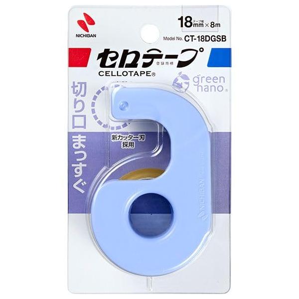 ニチバン セロテープ小巻グリーンナノ スノーブルー CT-18DGSB まっすぐ切れるタイプ 幅18mm×長さ8m