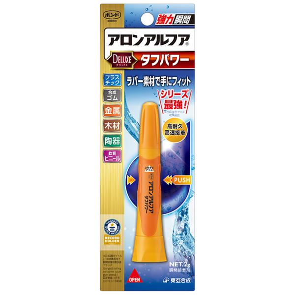 他サイト： 強力 アロンアルファ タフパワー スリム 2g ボンド 瞬間接着剤 工作 プラスチック 合成ゴム 金属 木材 陶器 軟質ビニール コニシの商品画像