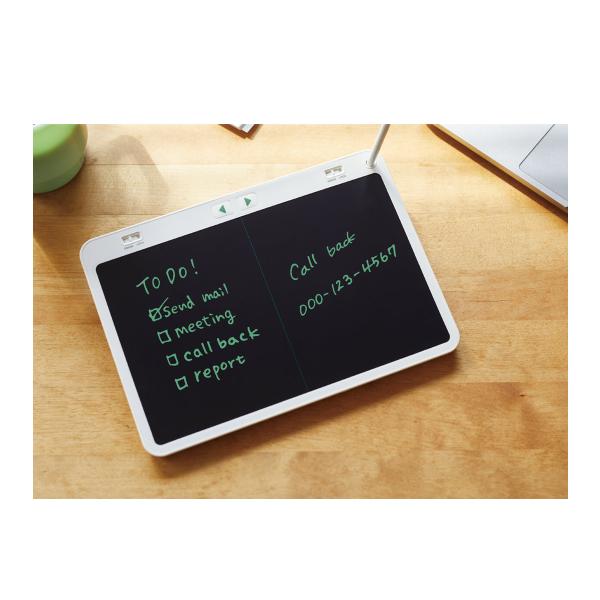 スイスイ書いてパッと消せる。2画面個別に使えて用途が広がる電子メモパッド。外形寸法:約W210×H148×D10mm■外形寸法：約W210×H148×D10mm■画面サイズ：約9インチLCD(約196×123mm)■質量：約178g■消去回...