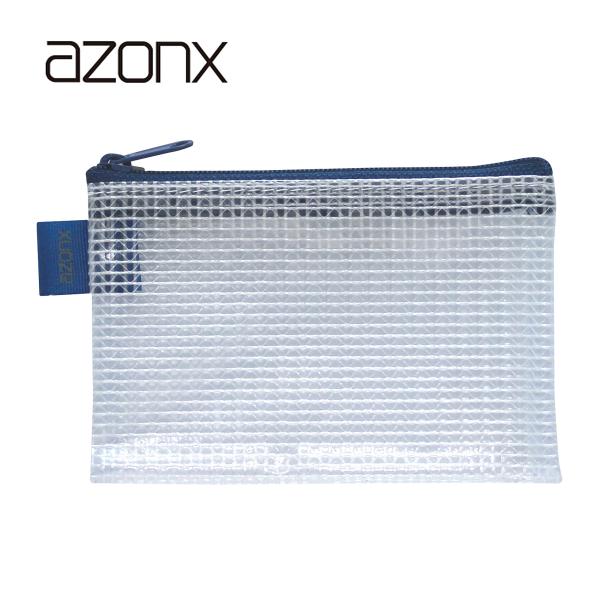 アゾン メッシュケース ミニ B8 カードサイズ ブルー ファスナーケース