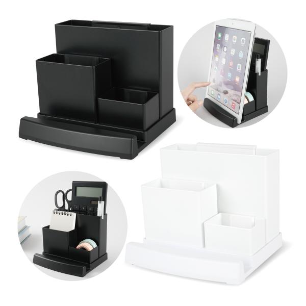 他サイト： デスクオーガナイザー ペン立て スマホ スタンド 小物入れ 収納ケース 文具 デスク周り 整理整頓 卓上 仕切り シンプル タブレット 事務用品 筆記の商品画像