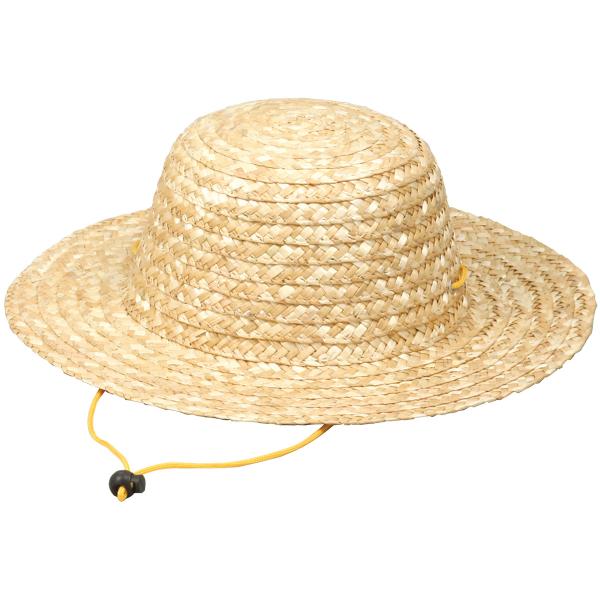 麦わらぼうしミニです。■サイズ：φ320mm、頭囲約53.5cm■付属品：ひも付