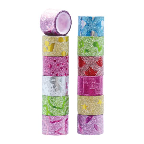 装飾テープキラキラテープシール幼児幼稚園保育園マスキングテープマステかわいいおしゃデコレーションテープ,テープ,工作キラキラ,子供,飾り付けグリッター,ラッピング,貼って剥がせるデコレーションテープ12本｜キラキラ工作ラッピング子供用グリッ...