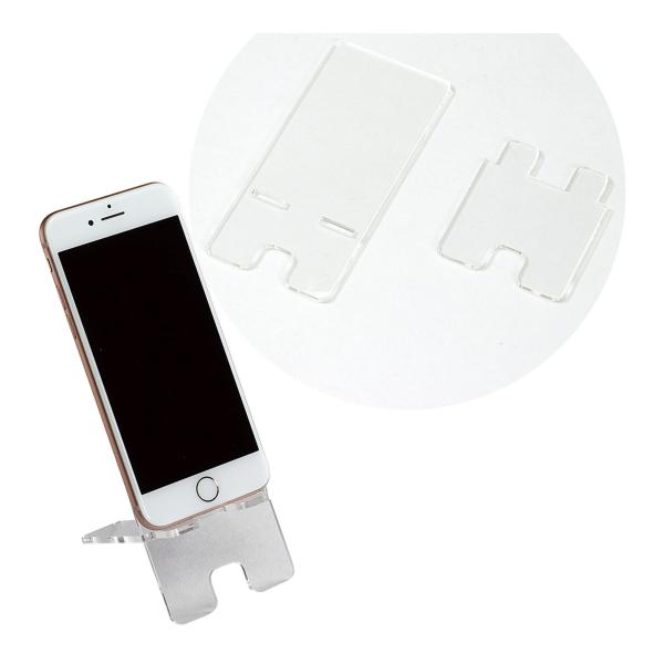 デザインができる透明なスマホスタンド。商品サイズ:63×137mm■商品サイズ：63×137mm■重量：46g■材質：アクリル■セット内容：スマホスタンドアクリル製63×137mm×1■生産国：中国●夏休み●自由研究●工作