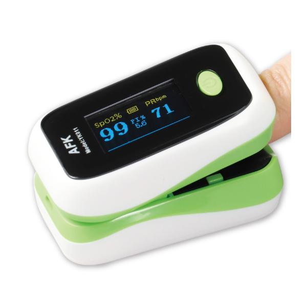 オキシチェッカー グリーン 酸素飽和度SpO2 脈拍 計測器 測定器 数値 体調管理 非医療用 喘息 看護 高原病 高齢者