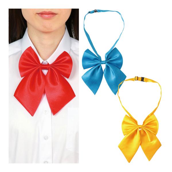 レッドブルーイエロー 文化祭などのイベントにぴったりなスクールリボン!商品サイズ:約W170×H160mm、首回り390〜480mm■商品サイズ：約W170×H160mm、首回り390〜480mm■重量：レッド、イエロー/11gブルー/7....