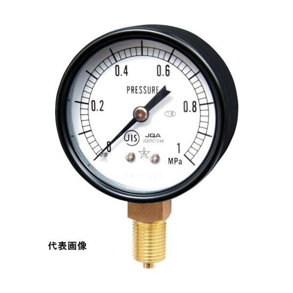 測定・計測用品 工業用計測機器 圧力計 ●ケースおよびカバーは電着塗装で耐食性に優れています。●圧力計の3大流体（エア・油・水）のどれにでも使用できます。●JIS B 7505-1規格品です。●圧力レンジ(MPa)：0〜0.4●最小目盛(M...