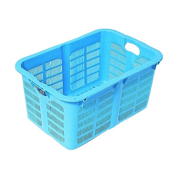 青いプラスチック製メッシュコンテナ　3枚セット RISU メッシュコンテナ 129730 プラスケットNo.500本体39L 青 [NO-500