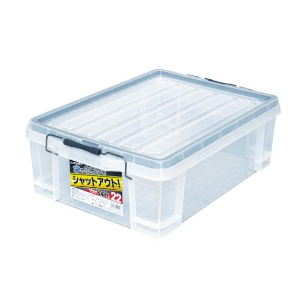 手作業工具 工具箱 道具箱 ●フタ裏側のフレーム部にパッキン付きなので、水やホコリが入りにくくなっています。●スタッキング（積み重ね）可能です。●フタに便利な目盛りが付いています。●丈夫なステンレス線材バックルです。●色：クリア●外形寸法(...