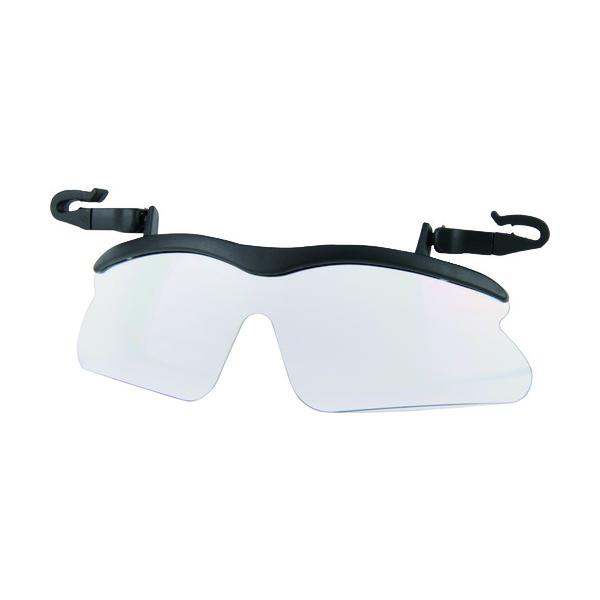 保護具 保護メガネ・防災面 一眼型保護メガネ ●ポリカーボネイトを採用し、軽量を実現しました。●フックが伸縮し、内側から帽子のつばの両側に掛けるだけです。●帽子に掛けるタイプのため、メガネを掛けながらでも使用可能です。●耳や鼻への圧迫感が苦...