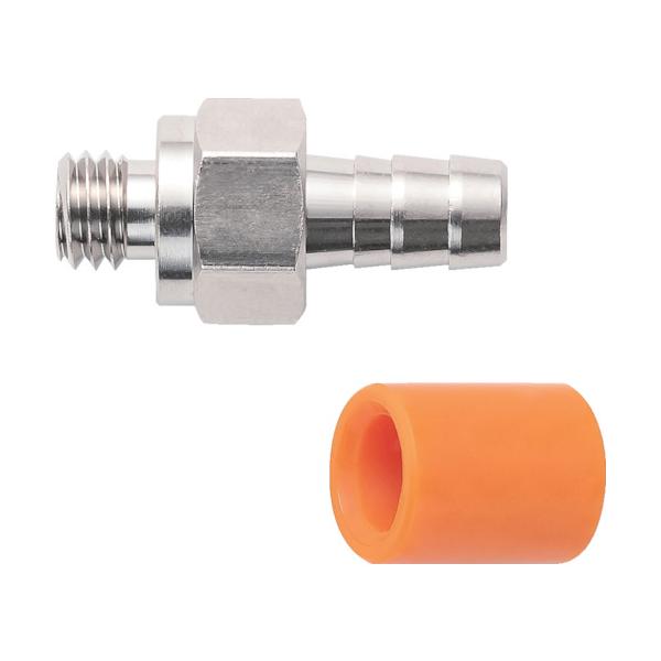 空圧用品 流体継手・チューブ チューブ継手 ●ポリウレタンチューブ専用の継手です。●タケノコ部にチューブとスリーブを挿入するだけで使用できます。●小型で軽量ですので配管スペースを取りません。● ニッケルメッキ処理されていますので錆の心配はあ...