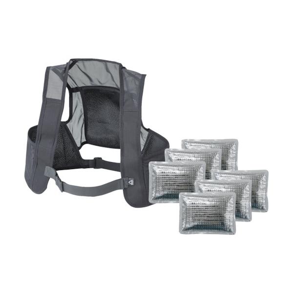 環境改善用品 暑さ対策用品 冷却衣服 ●保冷剤2セット付きのお得なセットです。●熱中症予防に効果的な「脇の下」と「背中」をピンポイントに冷却します。●伸縮性と通気性に優れたメッシュ生地により、体にフィットし作業の邪魔をしません。●着脱簡単な...